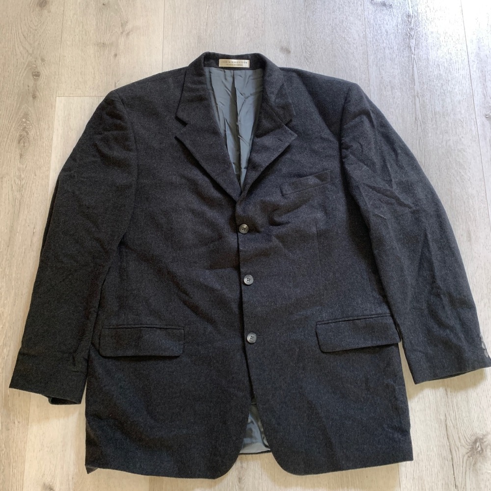 John W Nordstrom Loro Piana 100% Cashmere Blazer Charcoal Gray Mens Sport Coat